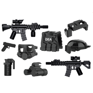 DEA Special Response Unit Tactical Gear Pack Custom Minifigure Toy Accessories Custom Weapon Battle Brick