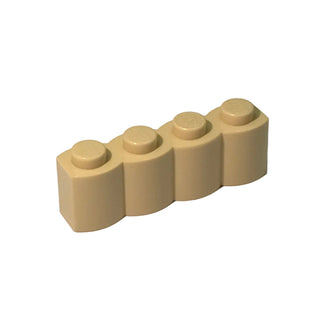 Brick, Modified 1x4 with Log Profile, Part# 30137 Part LEGO® Tan 1 Part