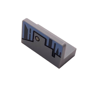 Panel 1 x 2 x 1 with Light Blue Sky and Gray Skyline Pattern, Part# 4865pb057 Part LEGO® Light Bluish Gray Very Good