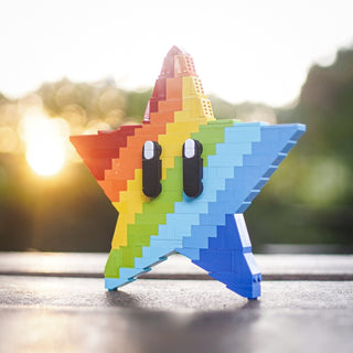 Rainbow Star Life-Sized Sculpture Building Kit Bricker Builds   