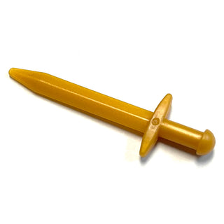 Minifigure, Weapon Sword, Greatsword Pointed with Thin Crossguard, Part# 98370 Part LEGO® Pearl Gold