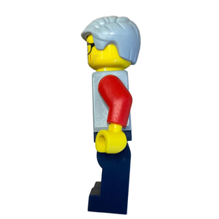 Grandfather, Argyle Cardigan over Red Shirt, hol221 - LEGO® Holiday Minifigure