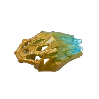 Bionicle Crystal Armor with Marbled Trans-Light Blue Pattern, Part# 24166pb02 Part LEGO® Pearl Gold
