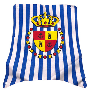 Cloth Sail Main with Blue Stripes, Red and Yellow Crown and Shield Pattern, Part# 71307 Part LEGO® White Very Good