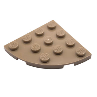 Plate Round Corner 4x4, Part# 30565 Part LEGO® Dark Tan
