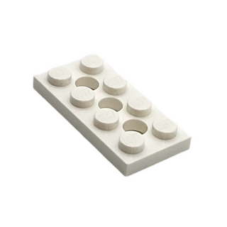 Technic, Plate 2x4 with 3 Holes, Part# 3709b Part LEGO® White