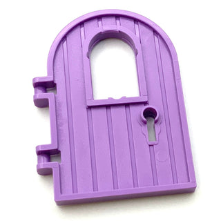 Door 1x4x6 Round Top with Window and Keyhole, Reinforced Edge, Part# 64390 Part LEGO® Medium Lavender  