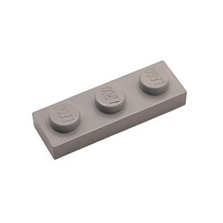 Light gray plastic building plate with three circular studs in a row.
