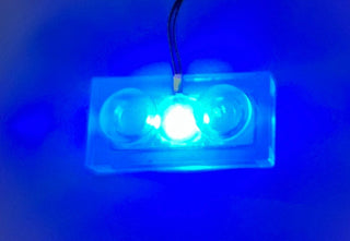 1x2 LED Light-up Plate, Battery Operated, LS1x2PB Custom Parts United Brick Co® Blue