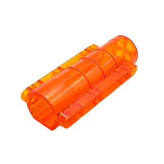 Cylinder 9 x 4 x 2 Tapered with Flat Bottom, Pin Holes, Part# 58947 Part LEGO® Trans-Orange Very Good