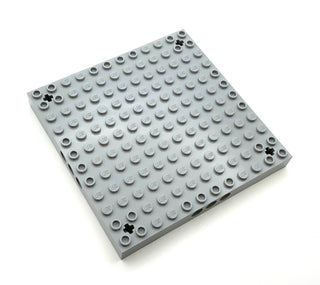 Brick Modified 12x12 with 3 Pin Holes on each Side and Axle Holes in Corners, Part# 52040 Part LEGO® Light Bluish Gray  