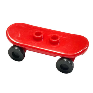 Minifigure Utensil, Skateboard with Black Wheels, Part# 42511c01 Part LEGO® Red