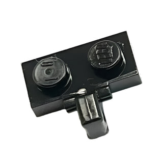 Hinge Plate 1 x 2 Locking with 1 Finger on Side with Bottom Groove, Part# 44567a Part LEGO® Black
