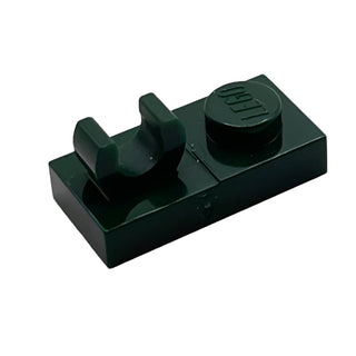 Plate, Modified 1x2 with Open O Clip on Top, Part# 44861 Part LEGO® Dark Green