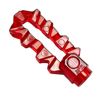 Minifigure, Weapon Sword, Double Blade Serrated with Bar Holder, Part# 13549 Part LEGO® Trans-Red