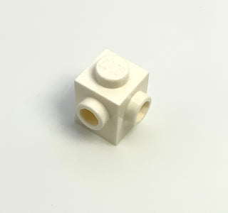 Brick, Modified 1x1 with Studs on 2 Sides (Adjacent), Part# 26604 Part LEGO® White  