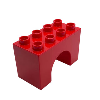 Duplo Brick 2 x 4 x 2 Arch, Part# 11198 Part LEGO® Red