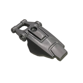 Dark gray Hero Factory shield with curved bar handle and rectangular front panel detail.