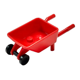 Minifigure, Utensil Wheelbarrow with Black Trolley Wheels (98288 / 2496), Part# 98288c03 Part LEGO® Red Very Good