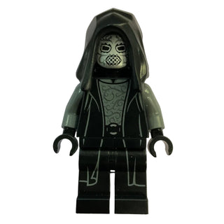 Death Eater - Black Hood, Dark Bluish Gray Arms, Large Open Mouth / Squinting Eyes, hp614 - LEGO® Harry Potter Minifigure