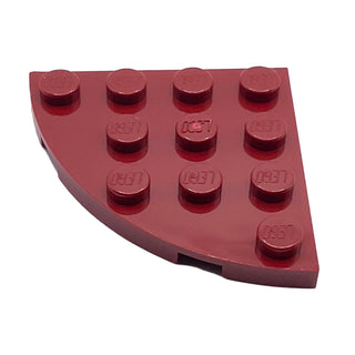 Plate Round Corner 4x4, Part# 30565 Part LEGO® Dark Red