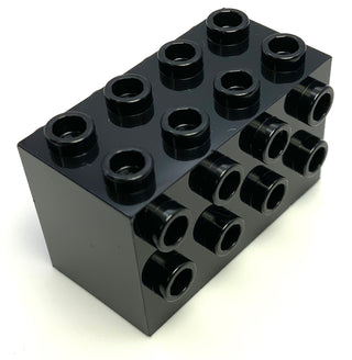 Brick, Modified 2x4x2 with Studs on Sides, Part# 2434 Part LEGO® Black  
