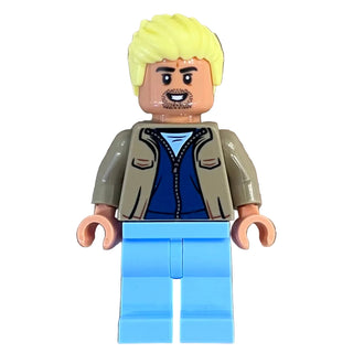 Soccer Spectator, Layered Dark Tan and Dark Blue Jackets, soc164 - LEGO® Sports Minifigure