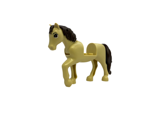 Horse with 2 x 2 Cutout and Movable Neck with Molded Dark Brown Tail and Mane and Printed Dark Brown Eyes and Black Eyebrows Pattern, bb1279c01pb10 Minifigure LEGO®   