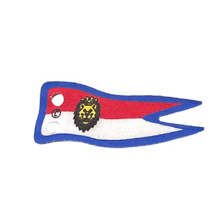Cloth Flag 5 x 2 Banner with Royal Knights Lion Head Pattern, Part# x560px1 Part LEGO® White Very Good