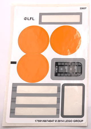 Sticker Sheet for Set B-wing, 75050 - (17591/6074047), Part# 75050stk01 Part LEGO® Missing 5 Stickers