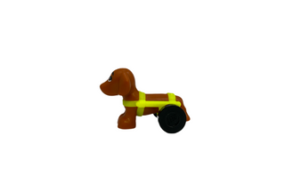 Pickle- Dachshund with Neon Yellow Wheelchair Harness with Black Wheels,100559pb01c02 Minifigure LEGO®