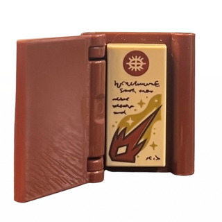 Minifigure, Utensil Dungeons & Dragons Spell Scroll of Magic Missile, Part# (24324 + 3069pb1242 + 24093) Part LEGO® Reddish Brown