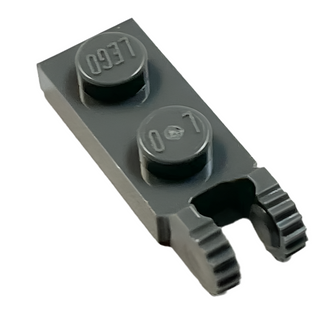 Hinge Plate 1 x 2 Locking with 2 Fingers on End, Part# 44302 Part LEGO® Dark Bluish Gray