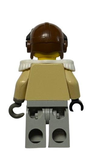Sam Sinister / Baron von Barron - Tan Shirt, Light Gray Legs, Brown Aviator Cap, Black Goggles, White Epaulettes, adv004 - LEGO® Adventurers Minifigure