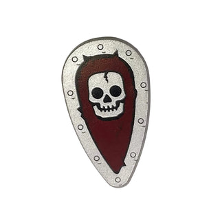 Shield Oval with Skull on Dark Red Background Pattern, 2586px17