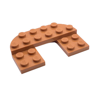 Plate, Round 4 x 6 x 2/3, Raised 2 x 6 and 2 x 2 Cutout, Part# 89681 Part LEGO® Medium Nougat