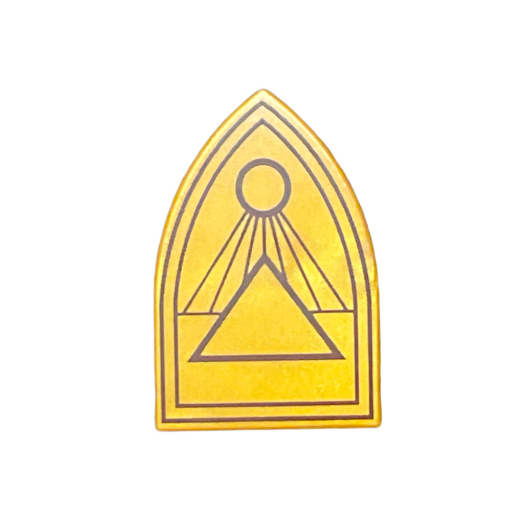 Shield Triangular Long with Black Outlines, Circle and Triangles Patte ...