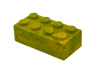 Yellow with Blue Marbled, 1970's Grangemouth Test 2x4 LEGO® Brick Part LEGO®