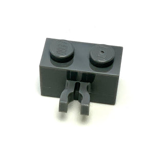 Brick, Modified 1x2 with Clip (Vertical Grip), Part# 30237 Part LEGO® Dark Bluish Gray  