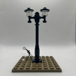 Lighting Kit, Double Lamp Post (Black Pole, Amber Light) ACCDH-B/A Light up kit United Brick Co®
