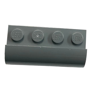 Slope, Curved 2 x 4 x 1 1/3 with 4 Recessed Studs, Part# 6081 Part LEGO® Dark Bluish Gray