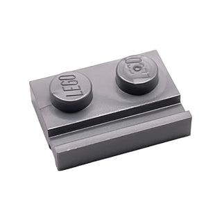Plate, Modified 1x2 with Door Rail, Part# 32028 Part LEGO® Flat Silver