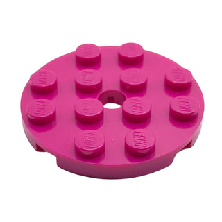 Plate Round 4x4 with Hole, Part# 60474 Part LEGO® Magenta