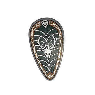 Shield Oval with Stag Head Pattern, LEGO® Minifigure Shield, Part# 2586pb003