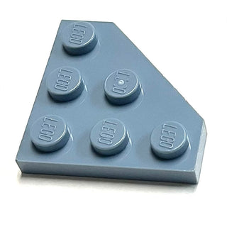 Wedge, Plate 3 x 3 Cut Corner, Part# 2450 Part LEGO® Sand Blue