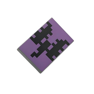 Minecraft End Warrior Shield (Tile 2x3 with Pixelated Black Dragon Pattern), Part# 26603pb304 Part LEGO®