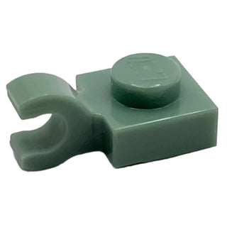 Plate, Modified 1x1 with Open O Clip (Horizontal Grip), Part# 61252 Part LEGO® Sand Green