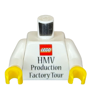 Torso Lego HMV Production Factory Tour Pattern / White Arms / Yellow Hands, Part# 973pb1918c01 Minifigure LEGO®