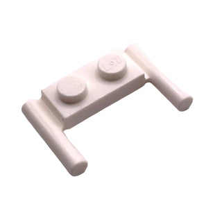 Plate, Modified 1x2 with Bar Handle - Flat Ends, Low Attachment, Part# 3839b Part LEGO® White