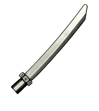 Minifigure, Weapon Sword Blade with Bar, Square Crossguard, Part #37341c Part LEGO® Pearl Dark Gray